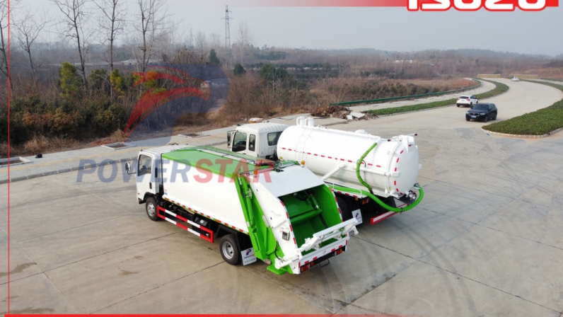 Ethiopia New ISUZU Compression refuse collector npr elf Garbage Truck for sale