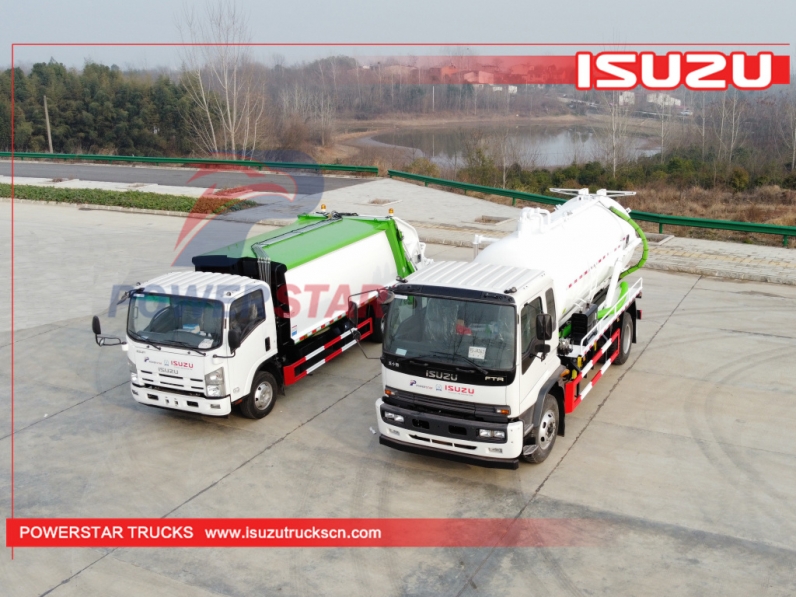 Ethiopia New ISUZU Compression refuse collector npr elf Garbage Truck for sale