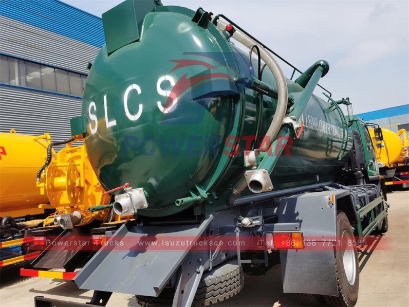 ISUZU FTR cesspit emptier 10cbm vacuum sewage tank truck export to Sierra Leone