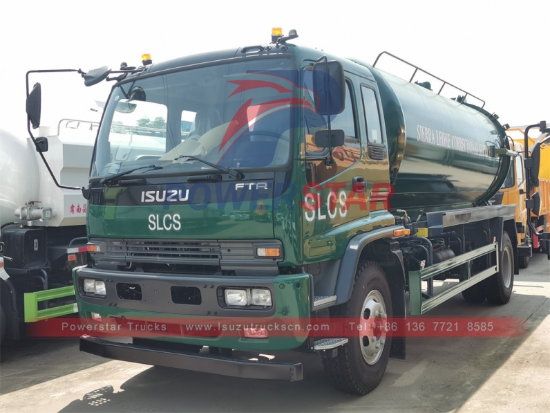 ISUZU FTR cesspit emptier 10cbm vacuum sewage tank truck export to Sierra Leone
