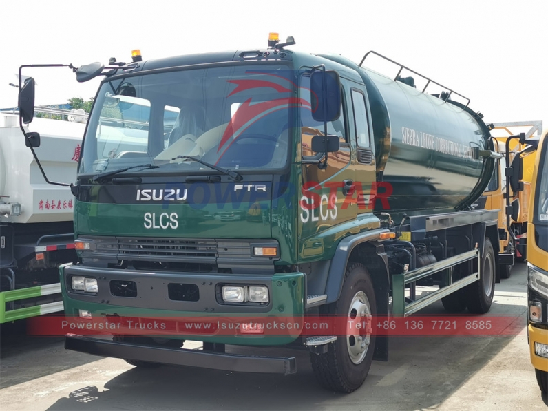 ISUZU FTR cesspit emptier 10cbm vacuum sewage tank truck export to Sierra Leone