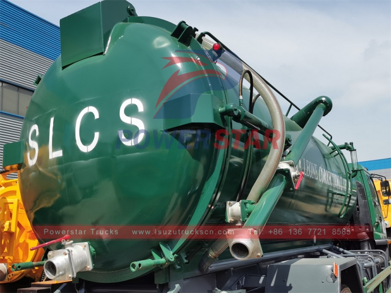 ISUZU FTR cesspit emptier 10cbm vacuum sewage tank truck export to Sierra Leone