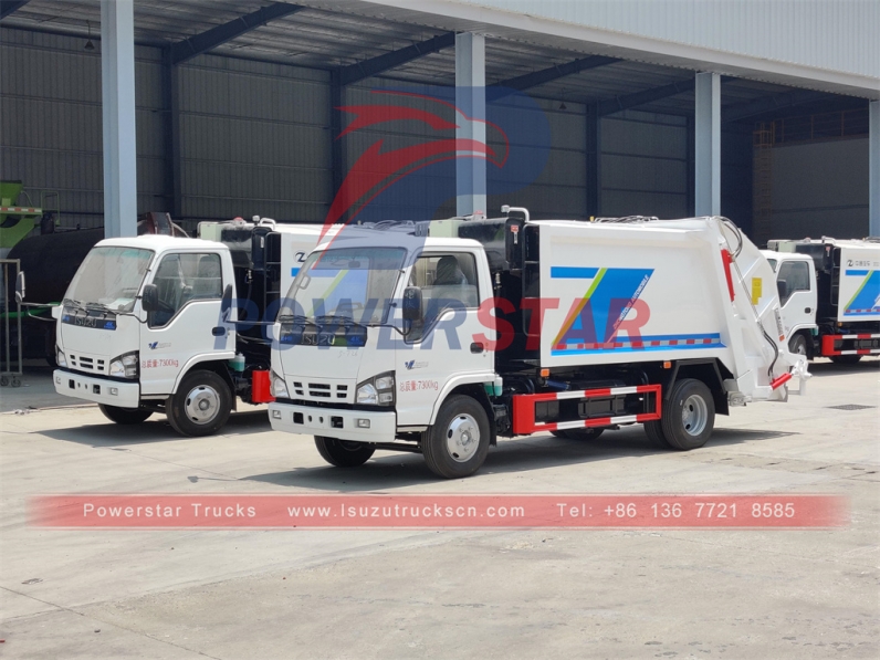 Refuse compressed collection garbage truck Isuzu 6cbm garbage compactor truck