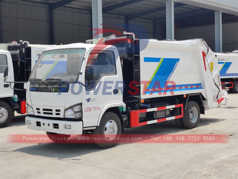Refuse compressed collection garbage truck Isuzu 6cbm garbage compactor truck