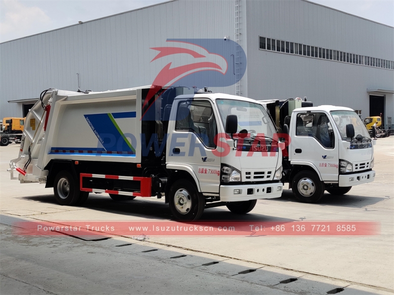 Refuse compressed collection garbage truck Isuzu 6cbm garbage compactor truck