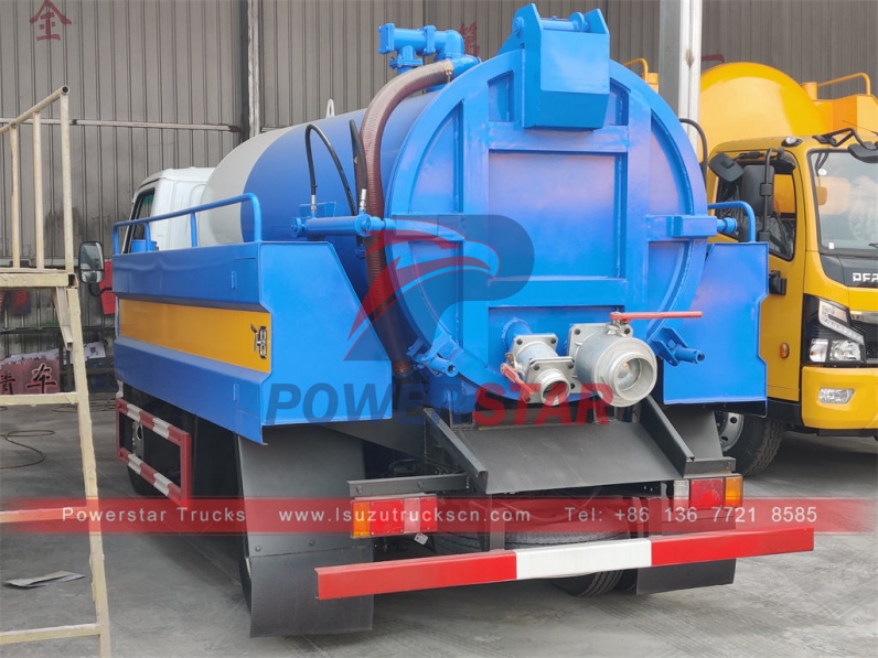 ISUZU NKR cesspool emptier 5cbm Combination Suction/Jetting Tankers for Philippines