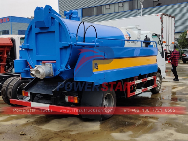 ISUZU NKR cesspool emptier 5cbm Combination Suction/Jetting Tankers for Philippines