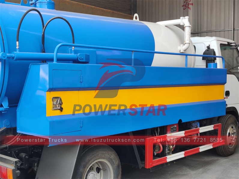 ISUZU NKR cesspool emptier 5cbm Combination Suction/Jetting Tankers for Philippines