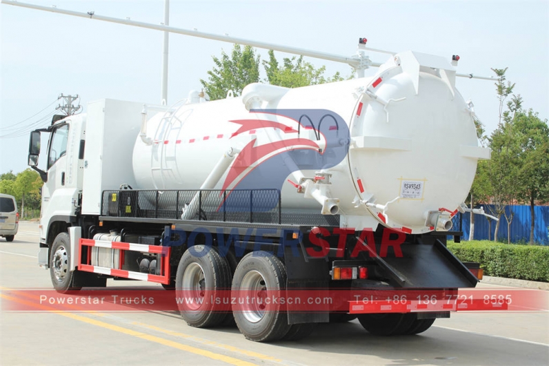 ISUZU GIGA 6×4 vacuum sewage truck gully emptier with Italy MORO pump PM110W