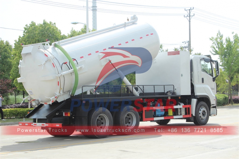 ISUZU GIGA 6×4 vacuum sewage truck gully emptier with Italy MORO pump PM110W