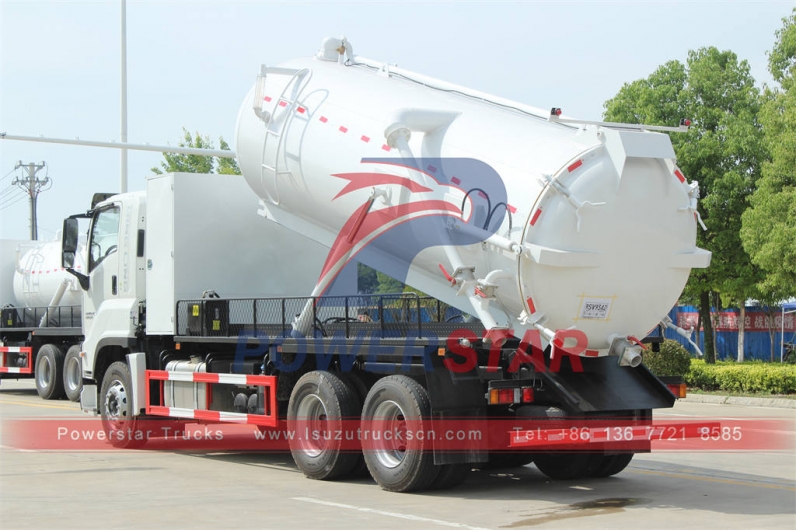 ISUZU GIGA 6×4 vacuum sewage truck gully emptier with Italy MORO pump PM110W