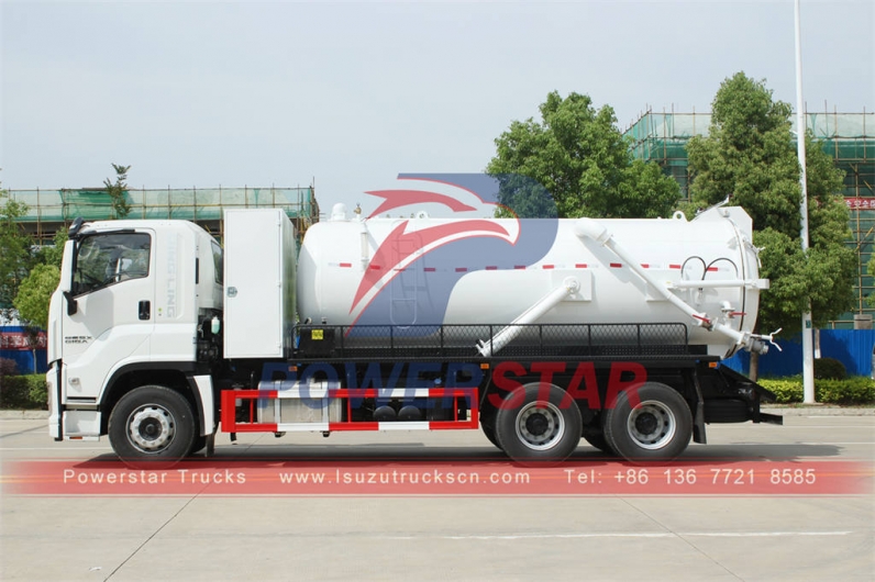 ISUZU GIGA 6×4 vacuum sewage truck gully emptier with Italy MORO pump PM110W
