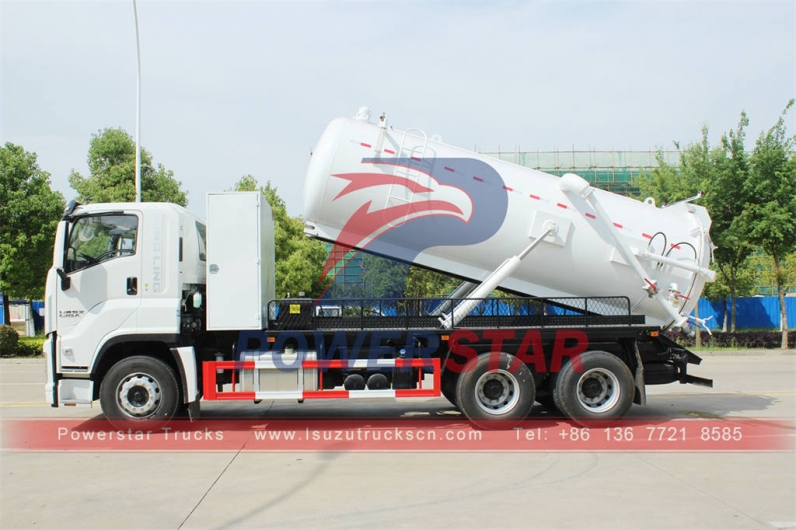 ISUZU GIGA 6×4 vacuum sewage truck gully emptier with Italy MORO pump PM110W