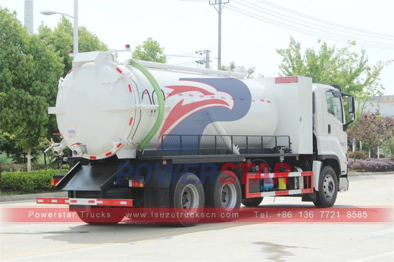 ISUZU GIGA 6×4 vacuum sewage truck gully emptier with Italy MORO pump PM110W