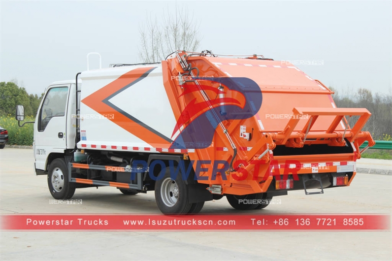 Japanese ISUZU 4×2 garbage compactor rear loader for Philippines