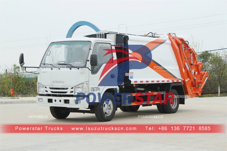 Japanese ISUZU 4×2 garbage compactor rear loader for Philippines