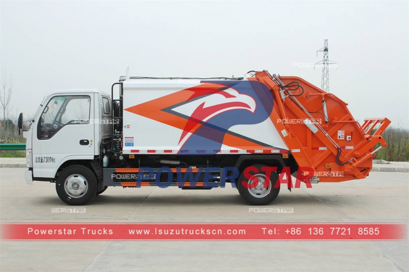Japanese ISUZU 4×2 garbage compactor rear loader for Philippines