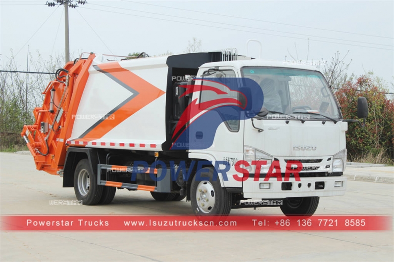 Japanese ISUZU 4×2 garbage compactor rear loader for Philippines