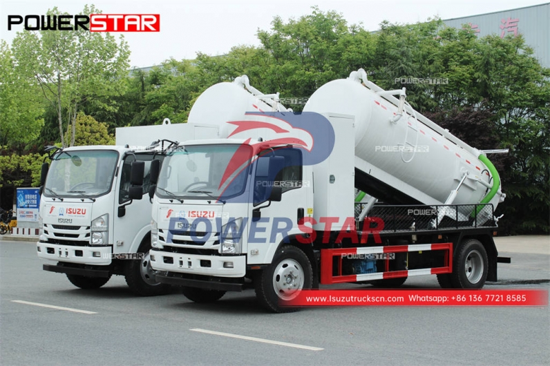 ISUZU ELF 700P vacuum pump truck gully sucker with Italy MORO pump PM70A