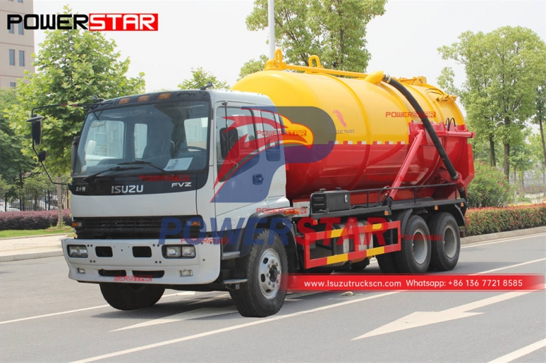 ISUZU FVZ 6×4 vacuum sewer cleaner truck exported to Sierra Leone