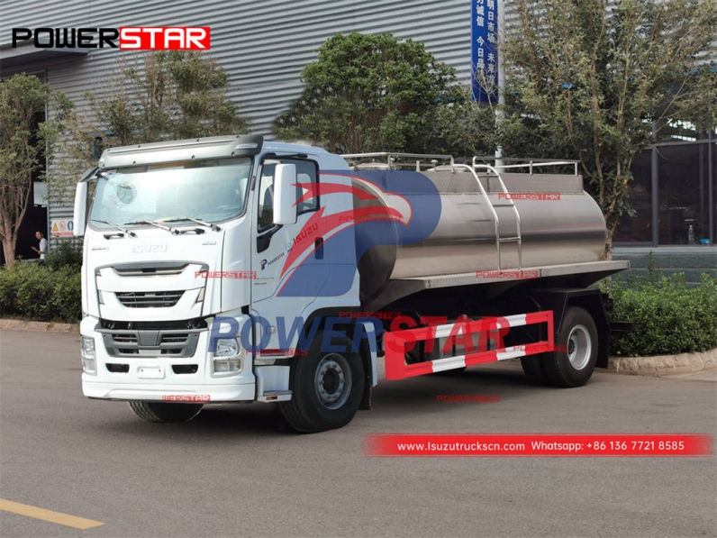 Customized ISUZU GIGA stainless steel milk truck at promotional price