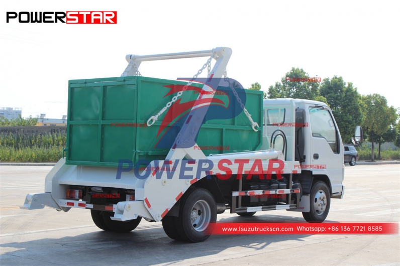 Customized ISUZU 100P/600P 4WD swing arm garbage truck for sale