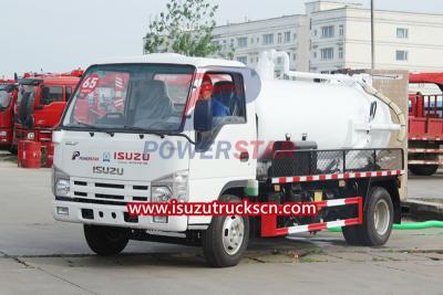 Isuzu mini 3000liters sewage suction vacuum truck