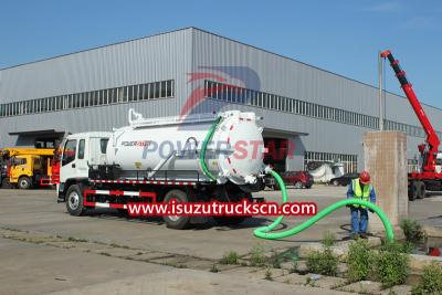 Isuzu 10000liters sewer vacuum pump truck