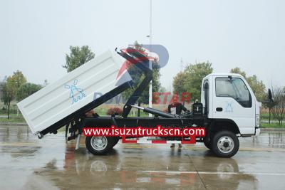 Isuzu mini 4x4 offroad hook arm garbage truck