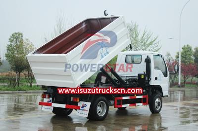 Isuzu mini 4x4 offroad hook arm garbage truck