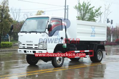 Isuzu mini 4x4 offroad hook arm garbage truck