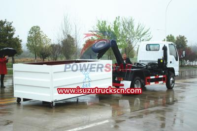 Isuzu mini 4x4 offroad hook arm garbage truck