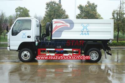 Isuzu mini 4x4 offroad hook arm garbage truck