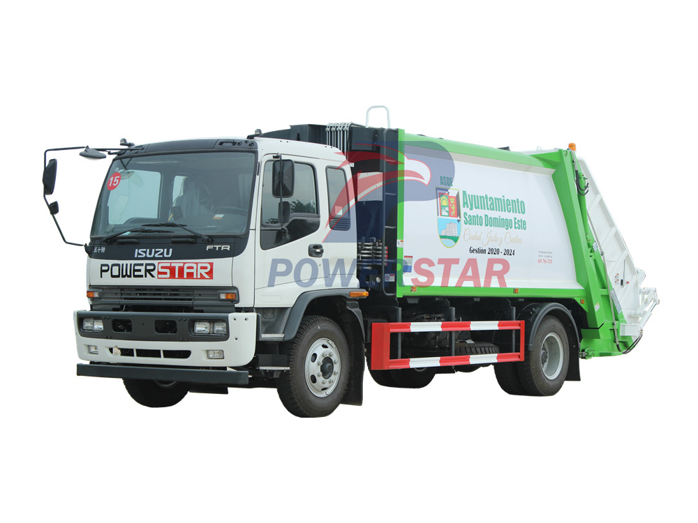 Isuzu FTR trash truck rear loader truck for sale