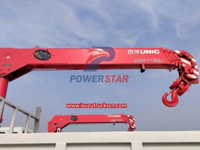 4x4 Off-road FVR Isuzu Truck Mounted 8ton UNIC Stiff Boom Crane