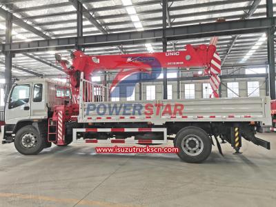 FTR ISUZU Flatbed Truck Mounted UNIC V1200 Cranes