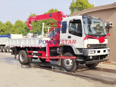 4x4 Off-road FVR Isuzu Truck Mounted 8ton UNIC Stiff Boom Crane