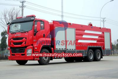 Isuzu giga 6x4 emergency water foam red fire truck price