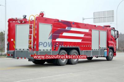 Isuzu giga 6x4 emergency water foam red fire truck price