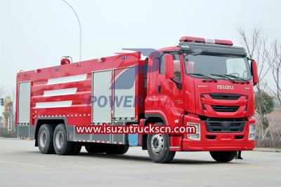Isuzu giga 6x4 emergency water foam red fire truck price