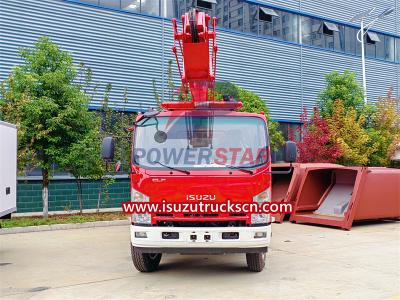Isuzu NPR fire tender mounted 16m aerial platform bucket truck