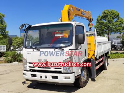 Isuzu NPR ELF 700P 5tons telescopic loader crane truck