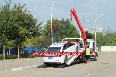 ISUZU recovery truck mounted boom crane export Grenada
