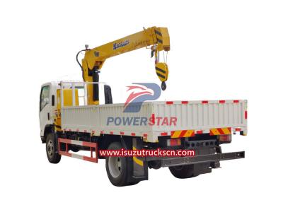 Used 4x4 Isuzu NPR Dropside Cargo Trucks with boom crane