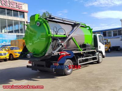 Isuzu 7 cbm vacuum tanker truck