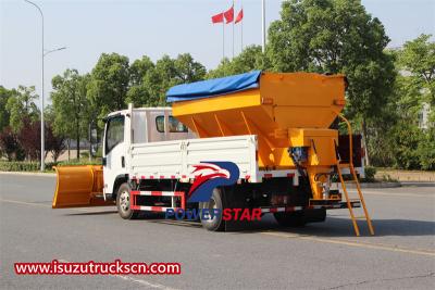 ISUZU snowplow truck with salt spreader