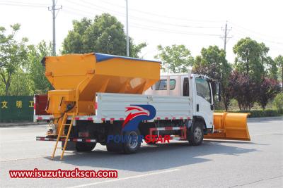 ISUZU snowplow truck with salt spreader