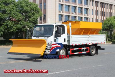 ISUZU snowplow truck with salt spreader