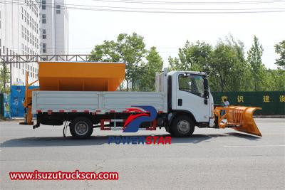 ISUZU snowplow truck with salt spreader