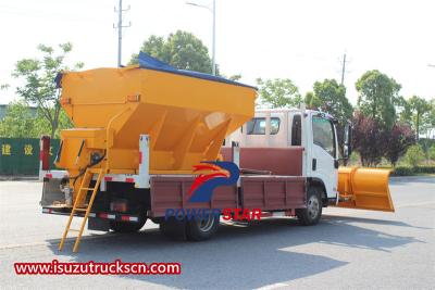 ISUZU snowplow truck with salt spreader